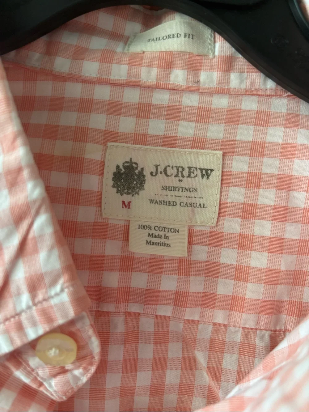 J. Crew Pink Gingham Cotton Button-Down Shirt
